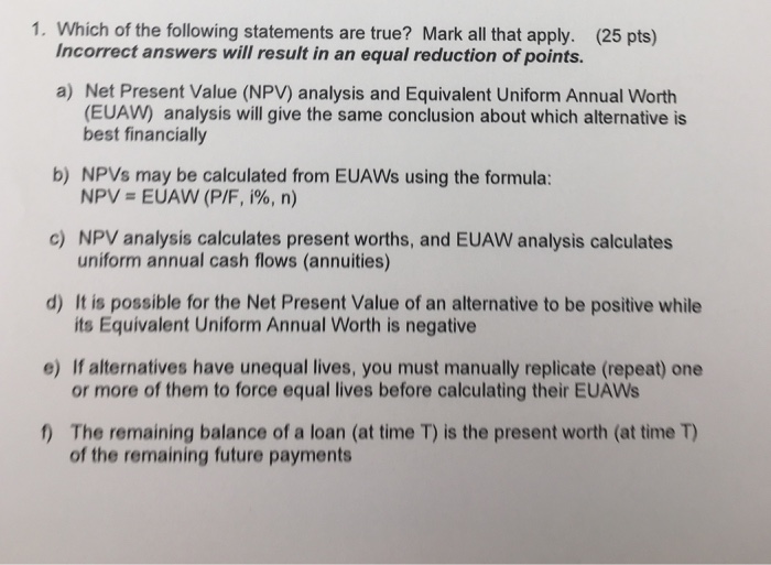 Solved 1. Which Of The Following Statements Are True? Mar