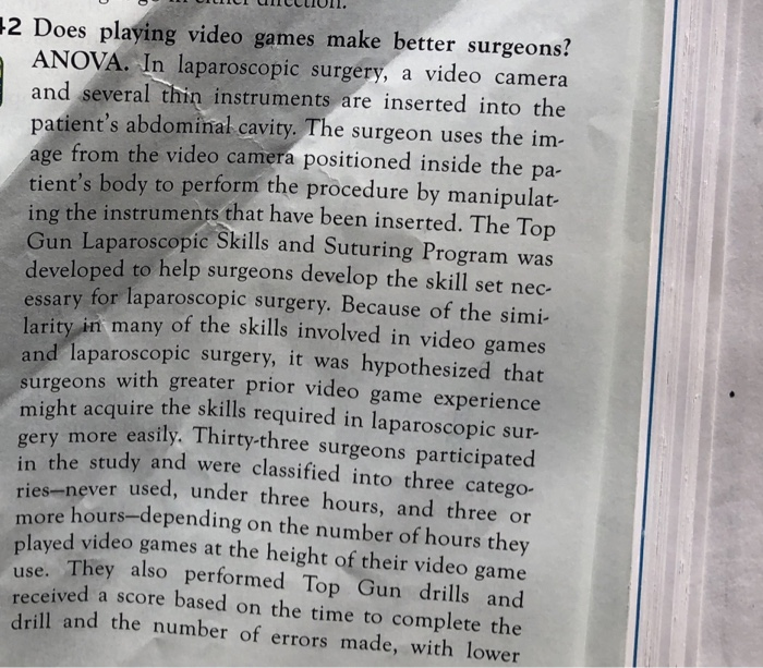 surgeons and video games