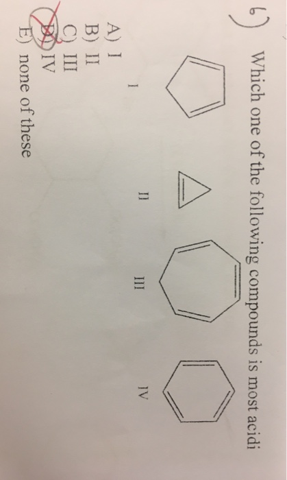 Solved Which One Of The Following Compounds Is Most Acidic? | Chegg.com