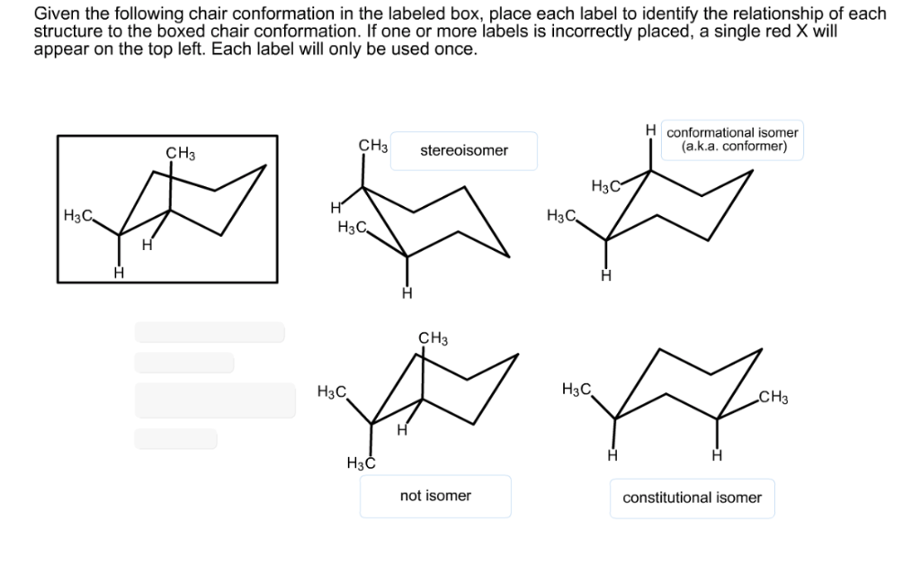 Solved Given The Following Chair Conformation In The Labeled Chegg Com