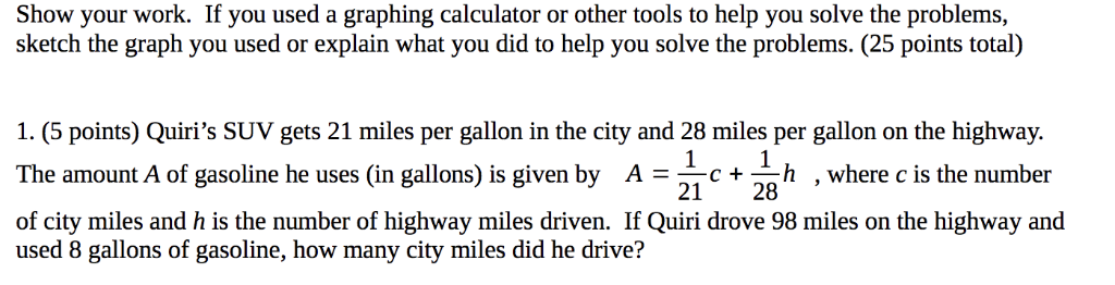 Solved Show Your Work If You Used A Graphing Calculator If You Used A Graphing Calculator Or Other Tools To Help Solve The Problems