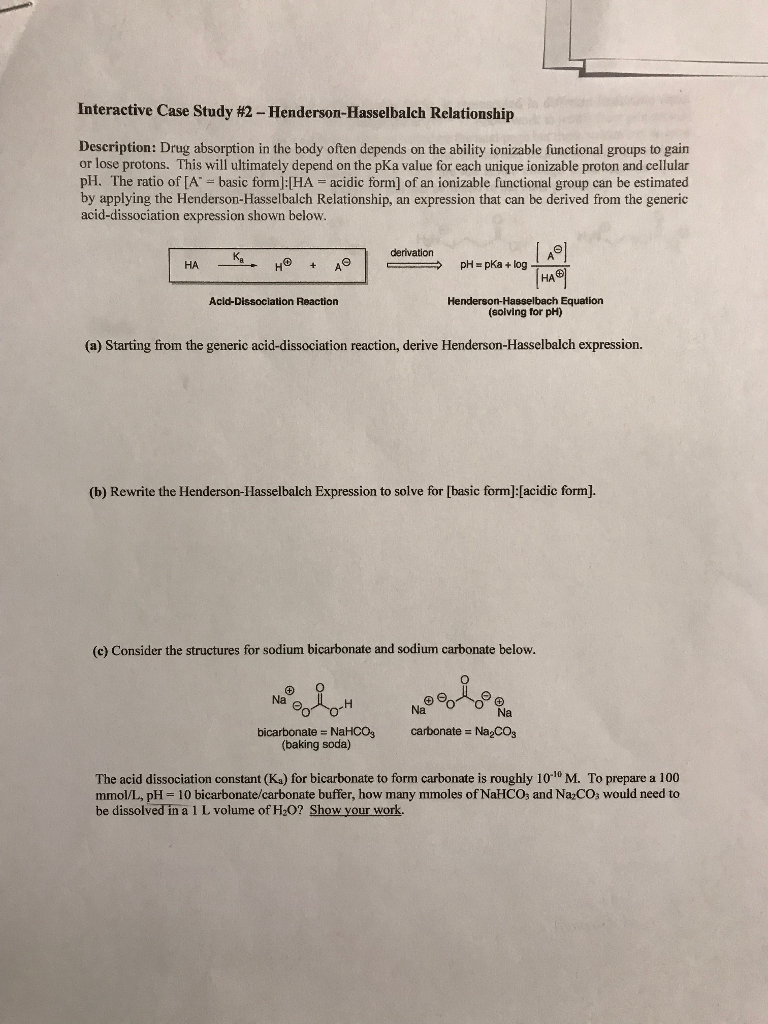 Re Solved: Study ... #2-Henderson-Hasselbalch Interactive Case