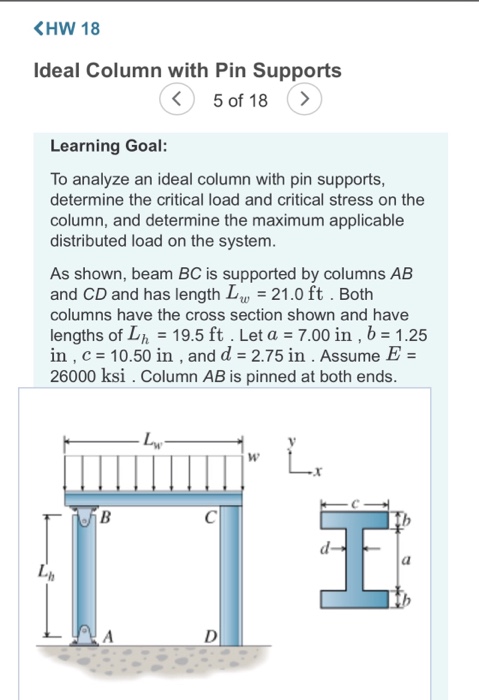 Solved As Shown Beam Is Supported By Columns Ab And C Chegg Com