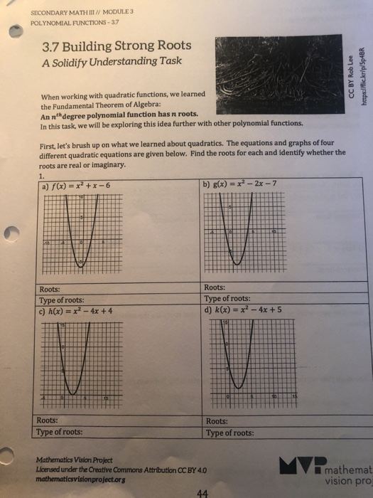 Secondary Math I Module3 Polynomial Functions 37 3 7 Chegg 