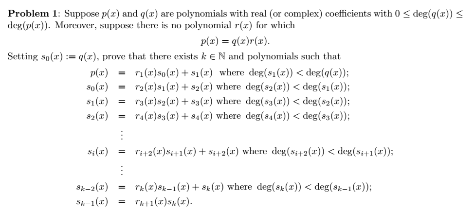 Solved Problem 1 Suppose P X And Q X Are Polynomials W Chegg Com