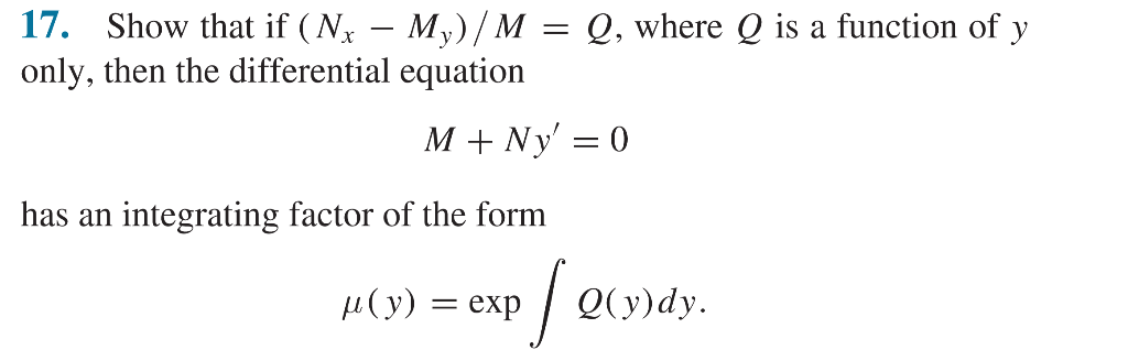 Solved 17 Show That If Nx My Mq Where Q Is A Functi Chegg Com