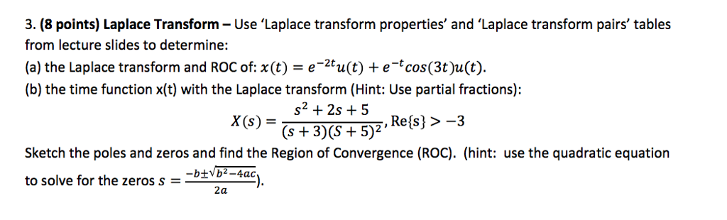 Solved 3 8 Points Laplace Transform Use Laplace Tra