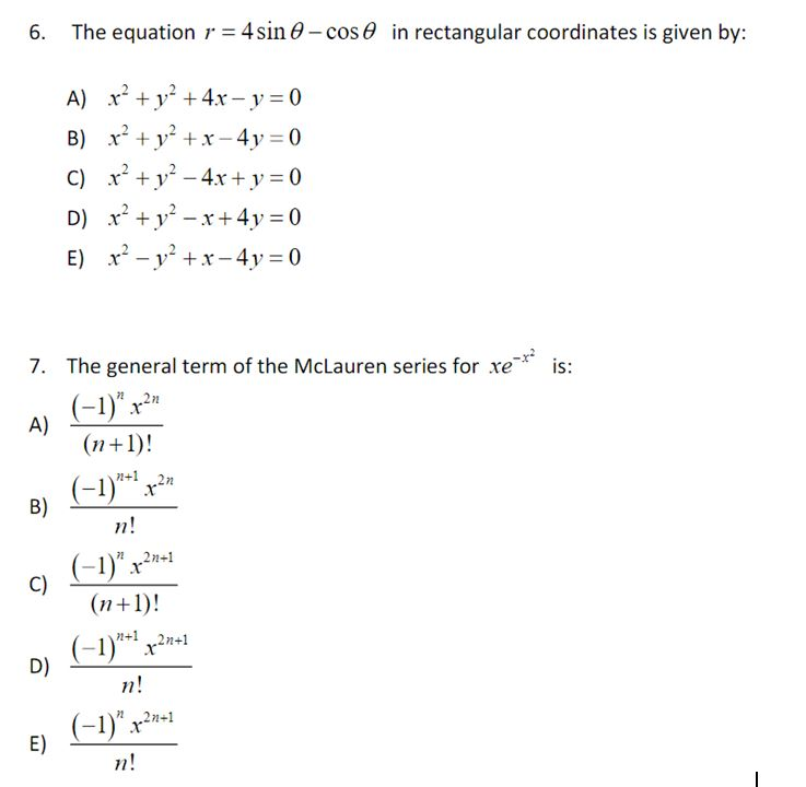 Solved 6 The Equation R 4sin Cos In Rectangular Coordina Chegg Com