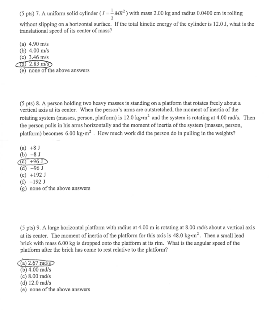 Solved Can You Show Your Work And The Equations You Use P Chegg Com