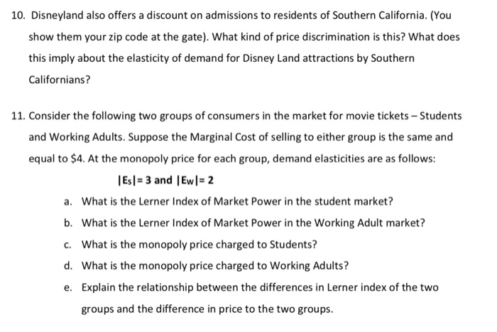 10 Disneyland Also Offers A Discount On Admissions Chegg Com