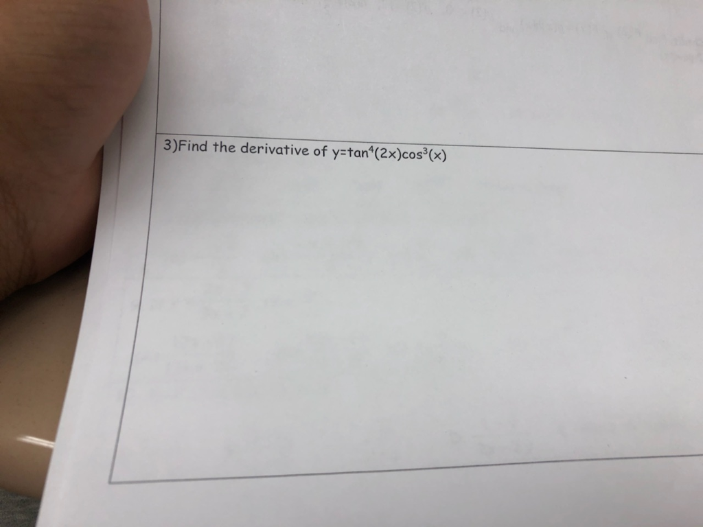 3 Find The Derivative Of Y Tan 2x Cos X Chegg Com