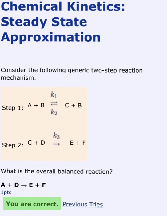 Steady State Approximation