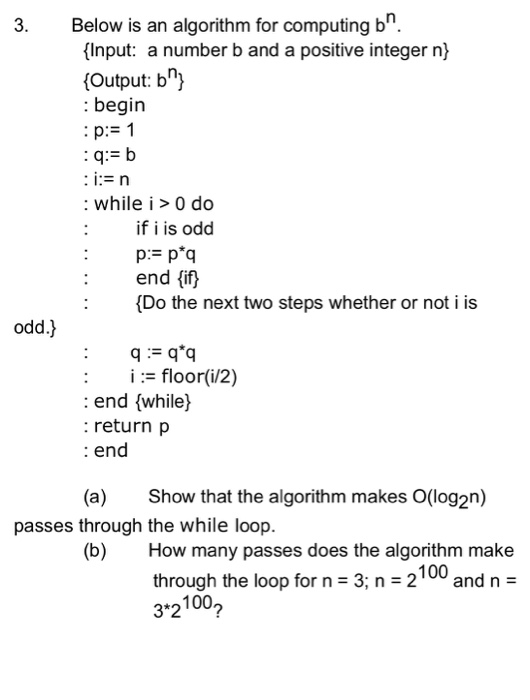 Below Is An Algorithm For Computing B Input A Number Chegg Com