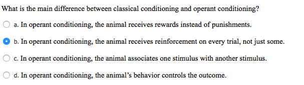difference between classical conditioning and instrumental conditioning