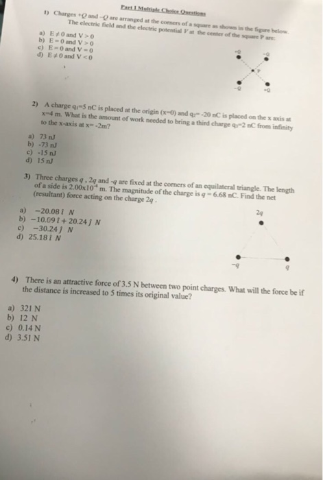 Solved L Charges Anl Qare Arranged Atthe Corners Of Chegg Com