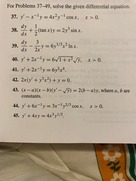 Solve The Given Differential Equation Y X 1 Y 4x 2y 1 Cos X X 0 Dy Dx 1 2 Tan X Y 2y 3 Sin X Dy Dx 3 2x Y 6y 1 3 X 2 Ln