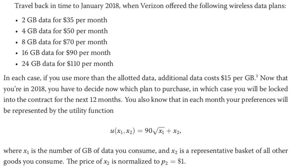 Aaliyah has a smart phone data plan that costs $45 per month that includes  7 GB of data, but will charge 