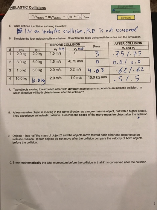 Signment Sec 3 Inter Lab Momentum And Collisions Chegg 