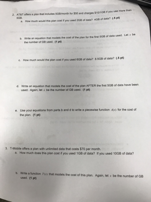 Solved Mth141 Piecewise Functions Lab Suppose You Are Sho Chegg Com