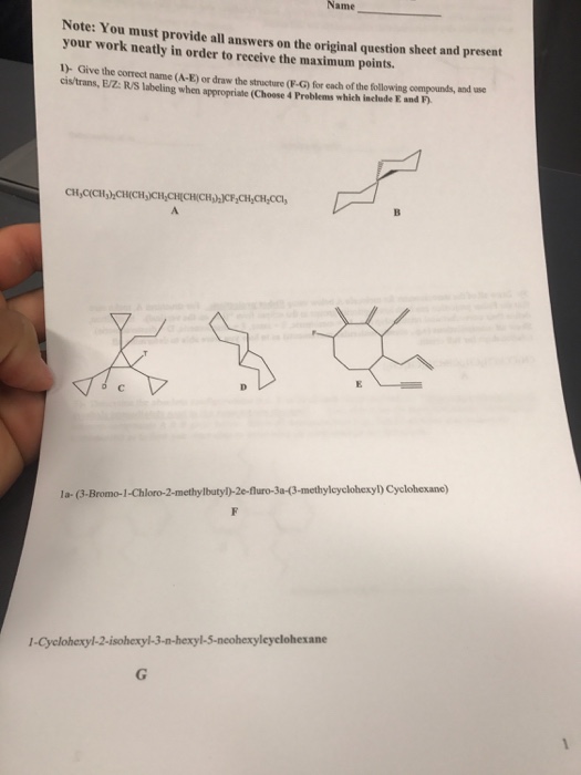 Solved Give The Correct Name A E Or Draw The Structure Chegg Com