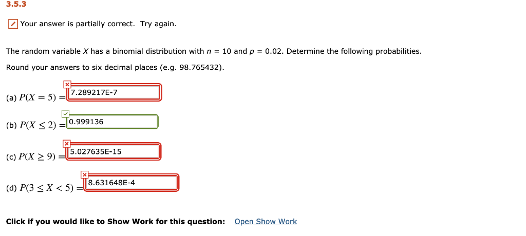 Solved 3 5 3 Your Answer Is Partially Correct Try Again Chegg Com