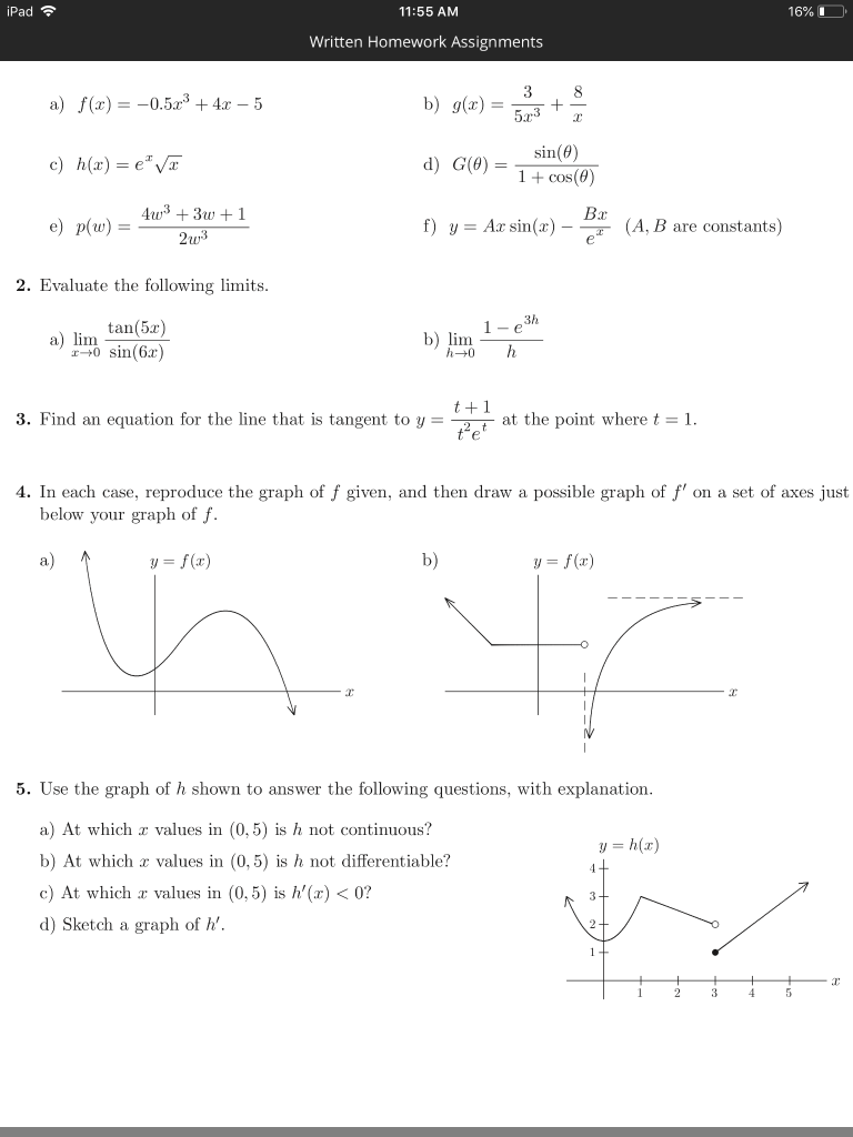 Solved Ipad令 11 55 Am 16 Written Homework Assignments 3 Chegg Com