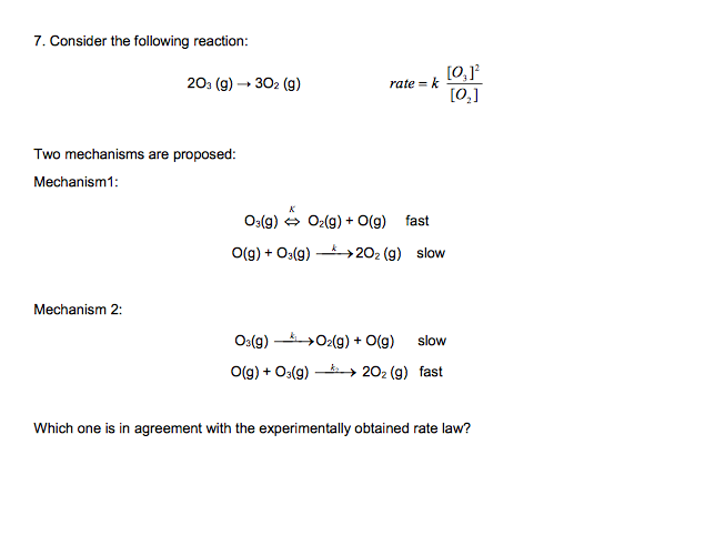 Solved 7 Consider The Following Reaction 3 G 302 G Chegg Com