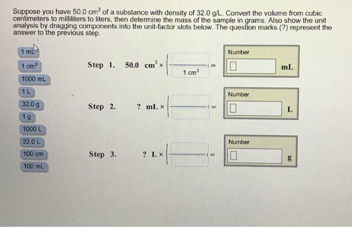 Solved Suppose You Have 50 0 Cm3 Of A Substance With Dens Chegg Com