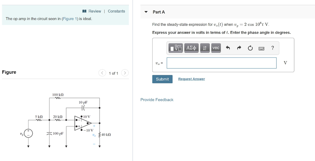 Solved Find The Steady State Expression For Vo T When Vg Chegg Com