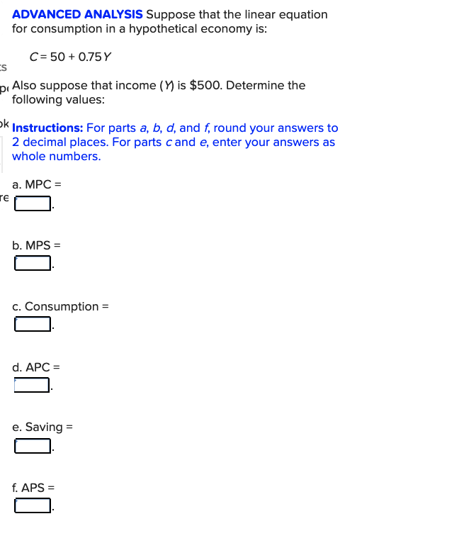 Solved Advanced Analysis Suppose That The Linear Equation Chegg Com