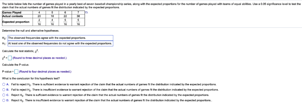 Solved Games Played Actual Contests Expected Proportion 4