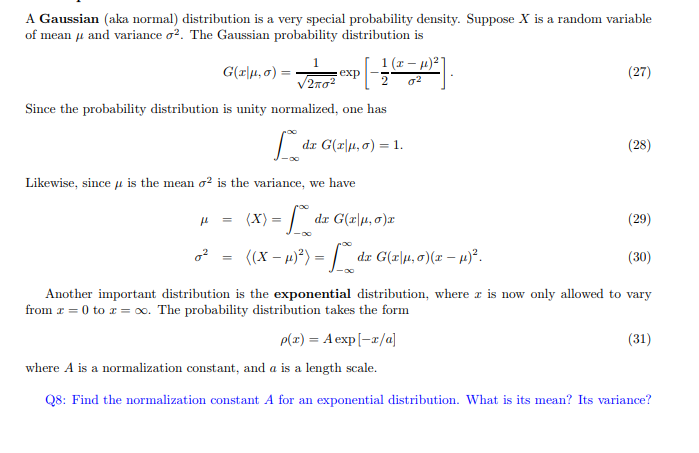 Solved A Gaussian Aka Normal Distribution Is A Very Spe Chegg Com