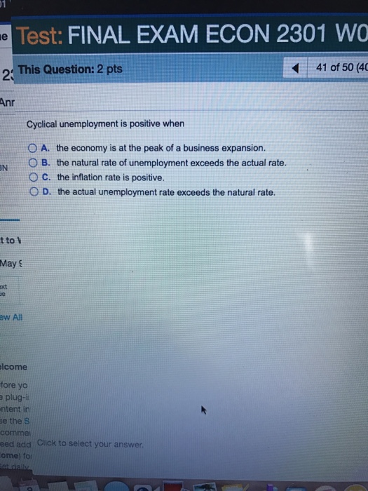 Solved: Test FINAL EXAM ECON 2301 WO This Question: 2 Pts ... | Chegg.com