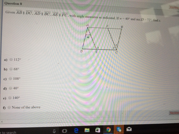 Solved Question 8 Given Ab I Dc Ad I Ae I Fc With A Chegg Com