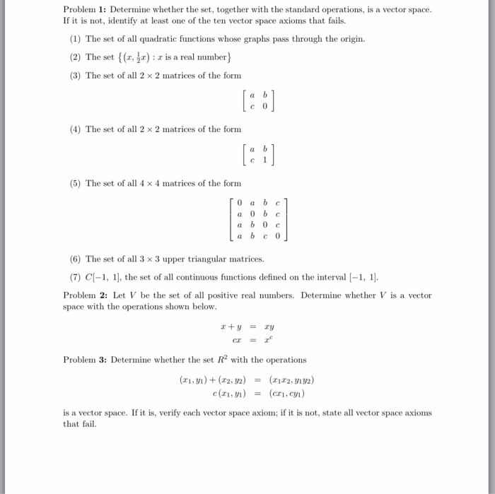 Solved: Determine Whether The Set, Together With The Stand ...