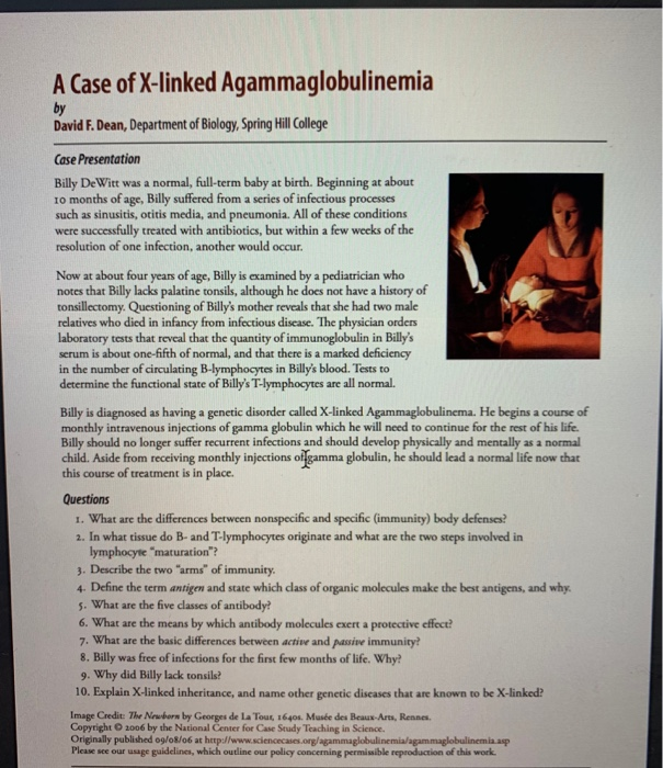 x linked agammaglobulinemia case study