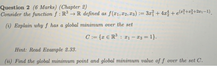 Solved Question 2 6 Marks Chapter 2 Consider The Func Chegg Com