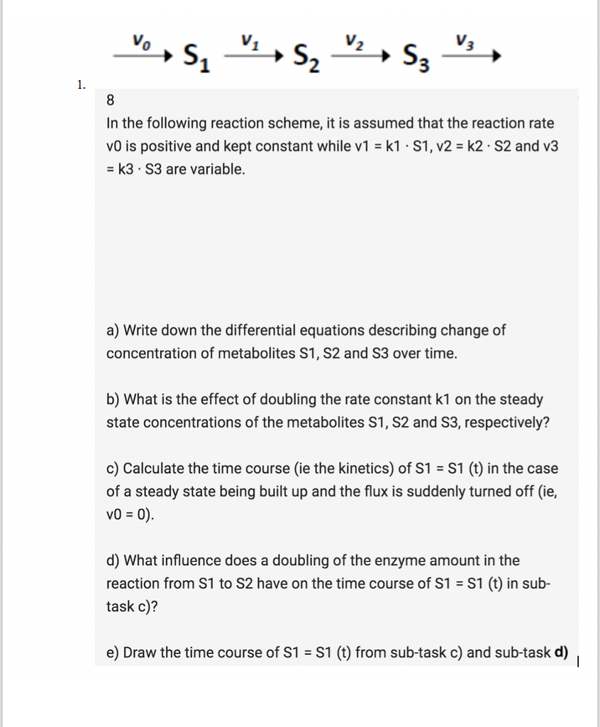Solved V In The Following Reaction Scheme It Is Assumed Chegg Com