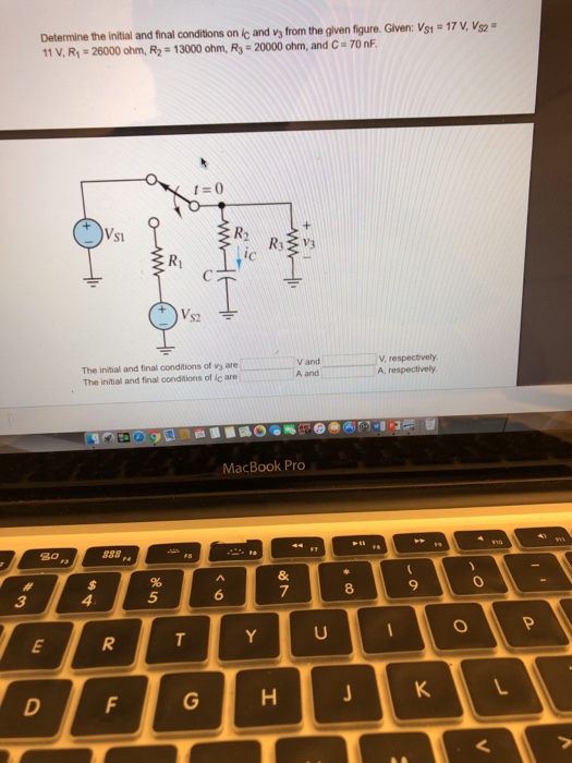 Solved Determine the initial and final conditions on and v3 | Chegg.com