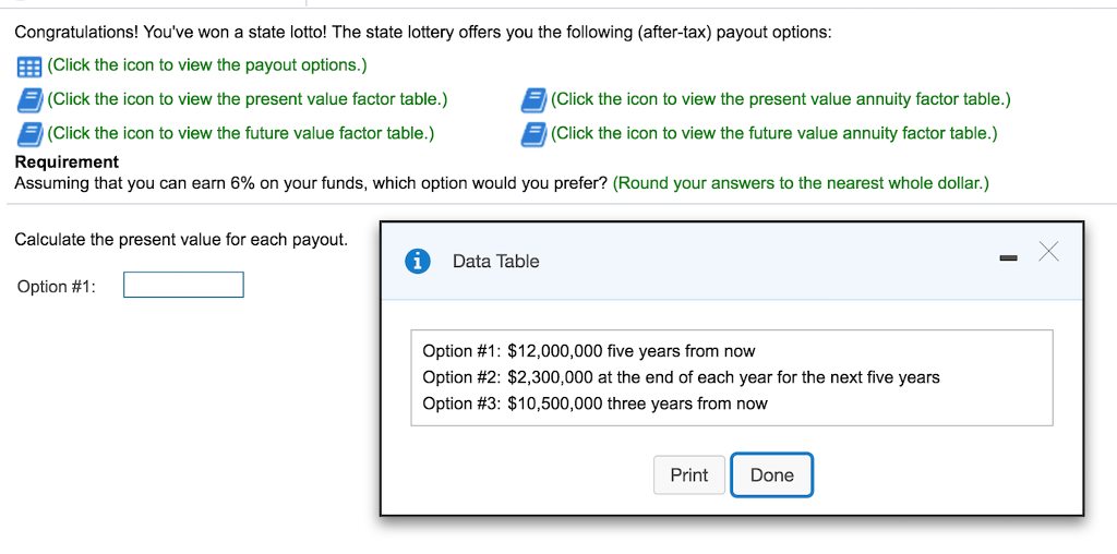 Solved Calculate The Present Value For Each Payout Optio Chegg Com