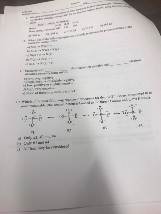 Solved Which One Of The Following Equations Correctly Rep Chegg Com