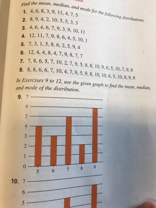 Solved Question 9 How To Find The Mean Median And Mode Chegg Com