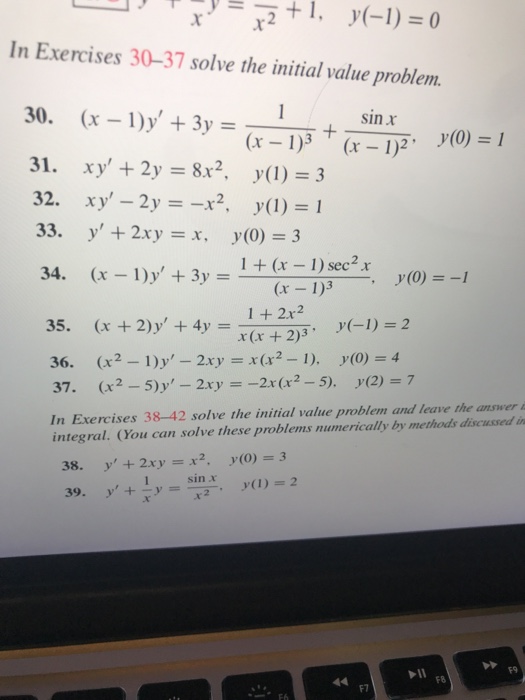 Solved In Exercises 30 37 Solve The Initial Value Problem Chegg Com