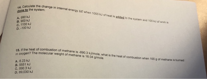 Solved 4 To The System In Internal Energy Ae When 1000 K Chegg Com