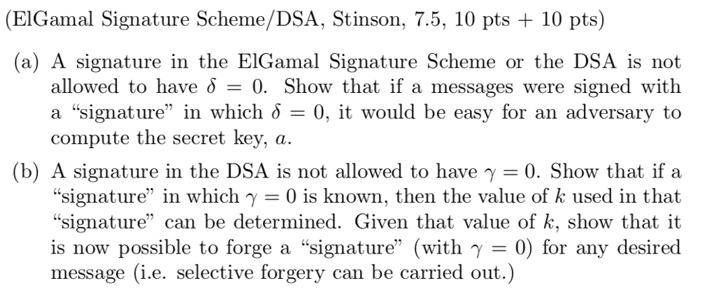 Solved Q6. (15 marks) Following is a version of DSA Elgamal