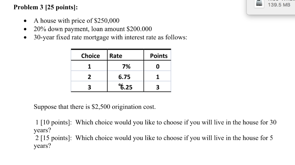 25 down payment