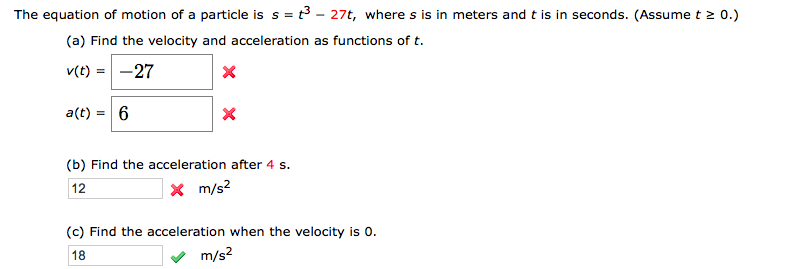 Solved The Equation Of Motion Of A Particle Is S E 27t Chegg Com