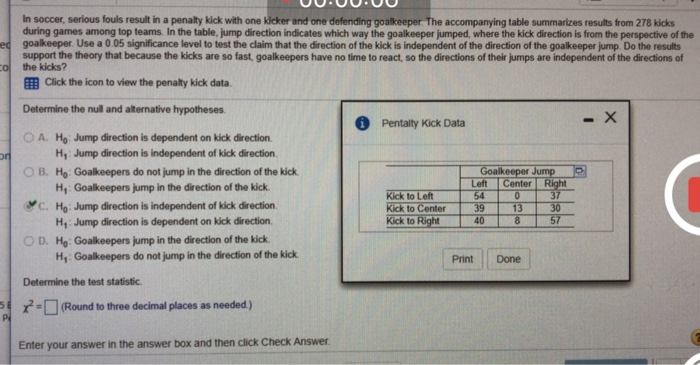 Solved In Soccer Serious Fouls Result In A Penalty Kick Chegg Com<script async src=