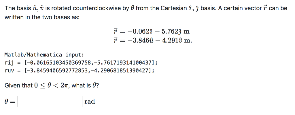 Solved The Basis U O Is Rotated Counterclockwise By 0 Fr Chegg Com