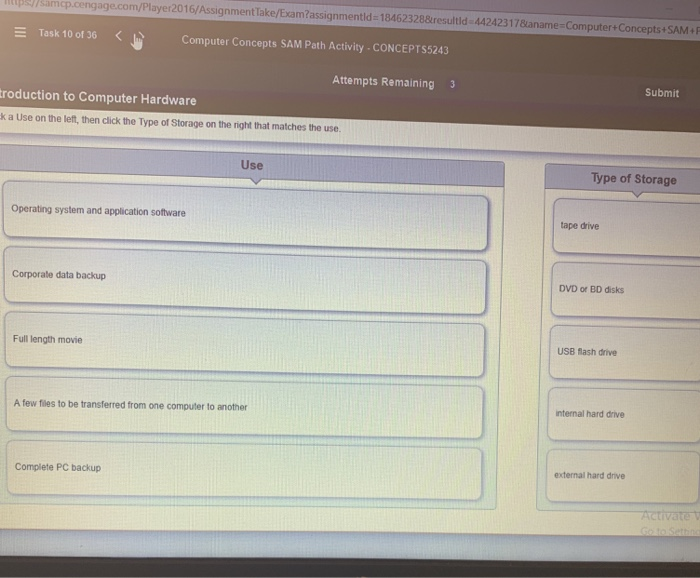 How to use sam cengage picture